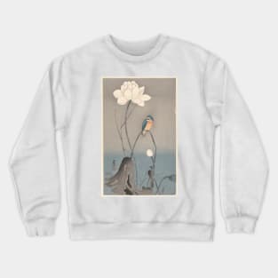 Kingfisher with Lotus Flower Crewneck Sweatshirt